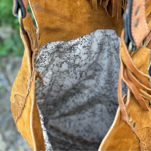 American Darling Eagle Turquoise Stone Fringe Crossbody Bag - Picture 6 of 8